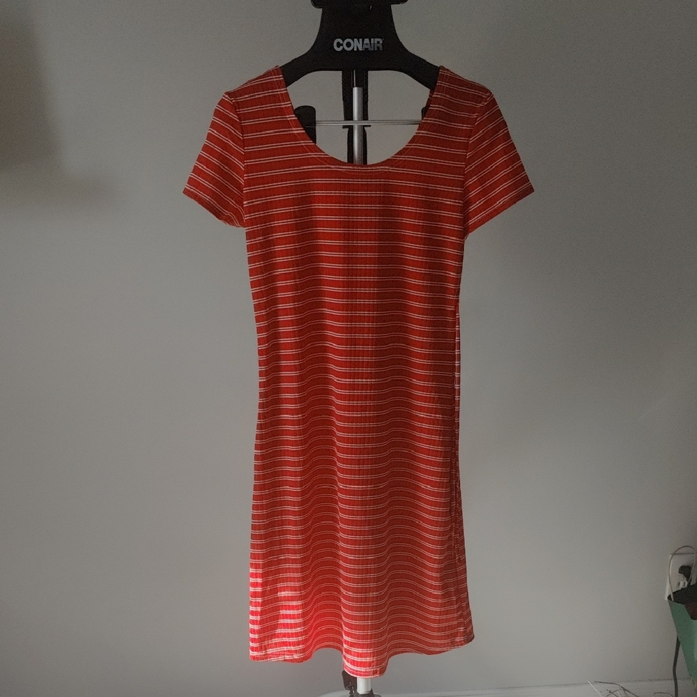 Rewash Red and White Striped Mini Dress